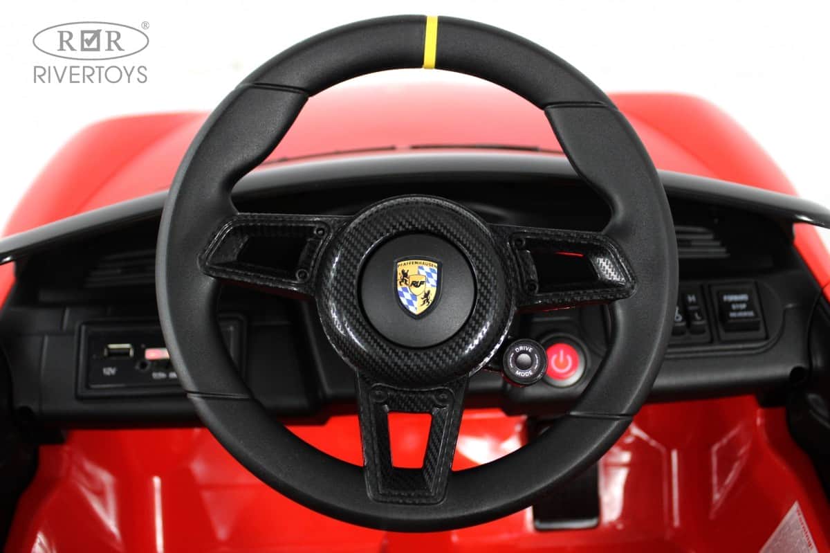 картинка Детский электромобиль Porsche 911 RUF (A444AA) красный 