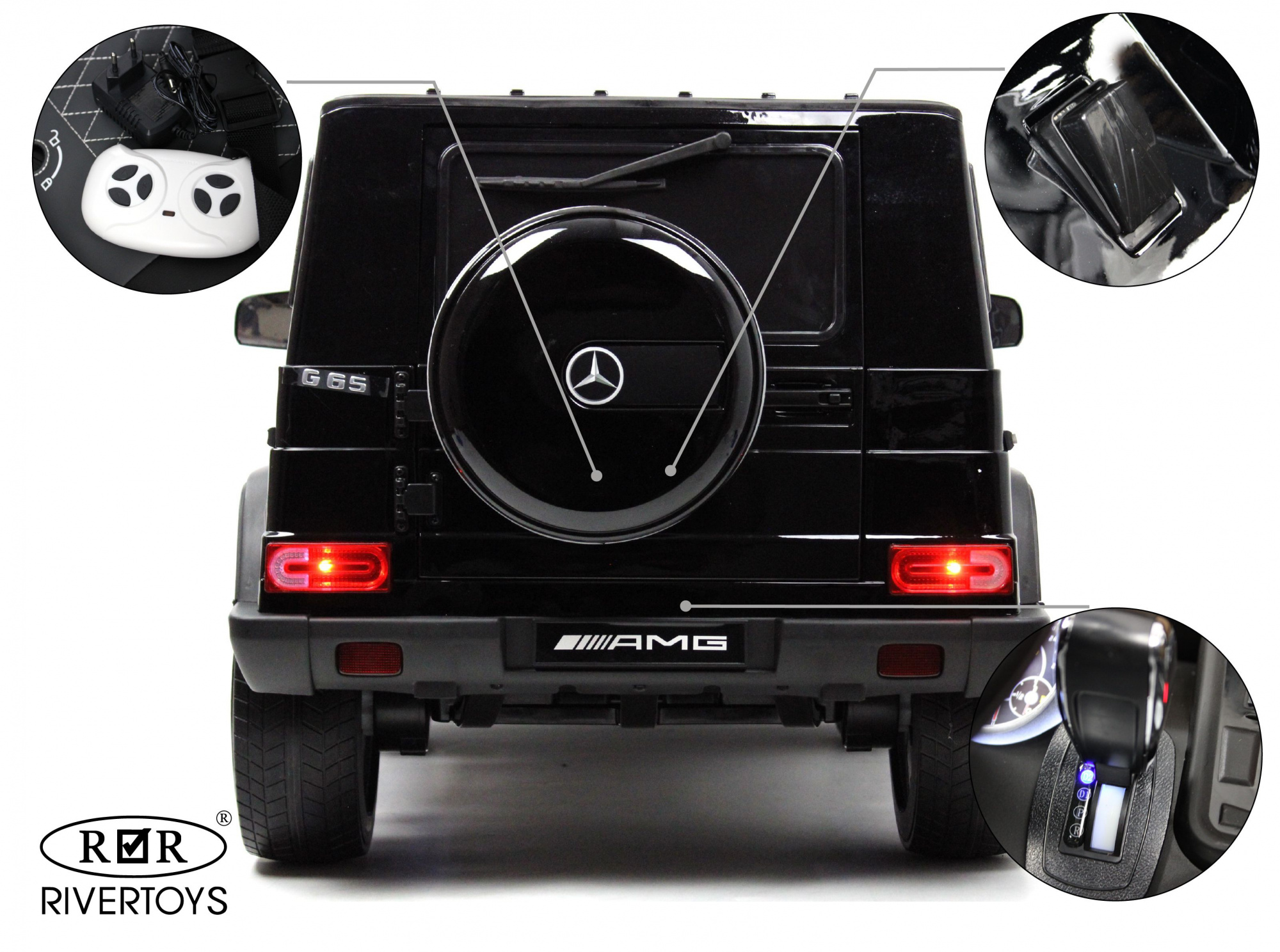 картинка Детский электромобиль Мercedes-Benz AMG G65 4WD черный 