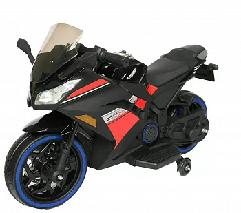 картинка Детский электромотоцикл Kawasaki Ninja (12V, спидометр, ручка газа) - DLS07-BLACK-PLASTIC 
