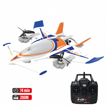 картинка Радиоуправляемый самолет дрон SCI Fi Sky VTOL 3D6G 8ch - QIDI-570-BLUE 