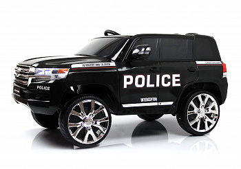 картинка Детский электромобиль Toyota Land Cruiser 200 (JJ2022) полицейский черный 