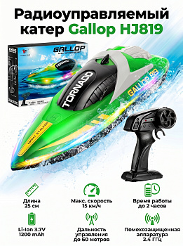 картинка Радиоуправляемый катер Gallop (25 см, 15 км/ч) - HJ819-GREEN 