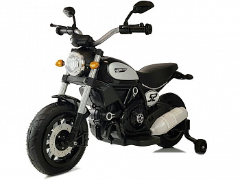 картинка Детский мотоцикл Qike Чоппер белый - QK-307-BLACK 