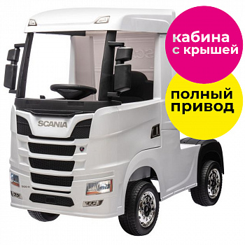 картинка Детский электромобиль фура Scania 500R 4WD 12V - HL698-LUX-WHITE 
