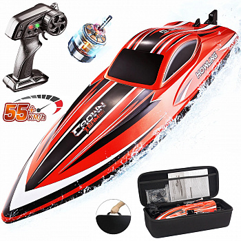картинка Радиоуправляемый катер Chasing Waves PRO с сумкой (41 см, 55 км/ч, Brushless) - HJ818PRO-RED-BAG 