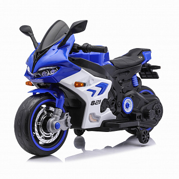 картинка Детский электромотоцикл Ducati (12V, EVA, ручка газа, спидометр) - FT-821-BLUE-WHITE 