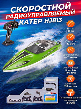 картинка Радиоуправляемый катер RARIDS (36 см, 25 км/ч) - HJ813-GREEN 
