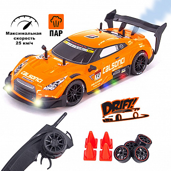 картинка Радиоуправляемая машина для дрифта Nissan GTR R35 (свет, пар, 4WD 1:14) - RC-18D-1 