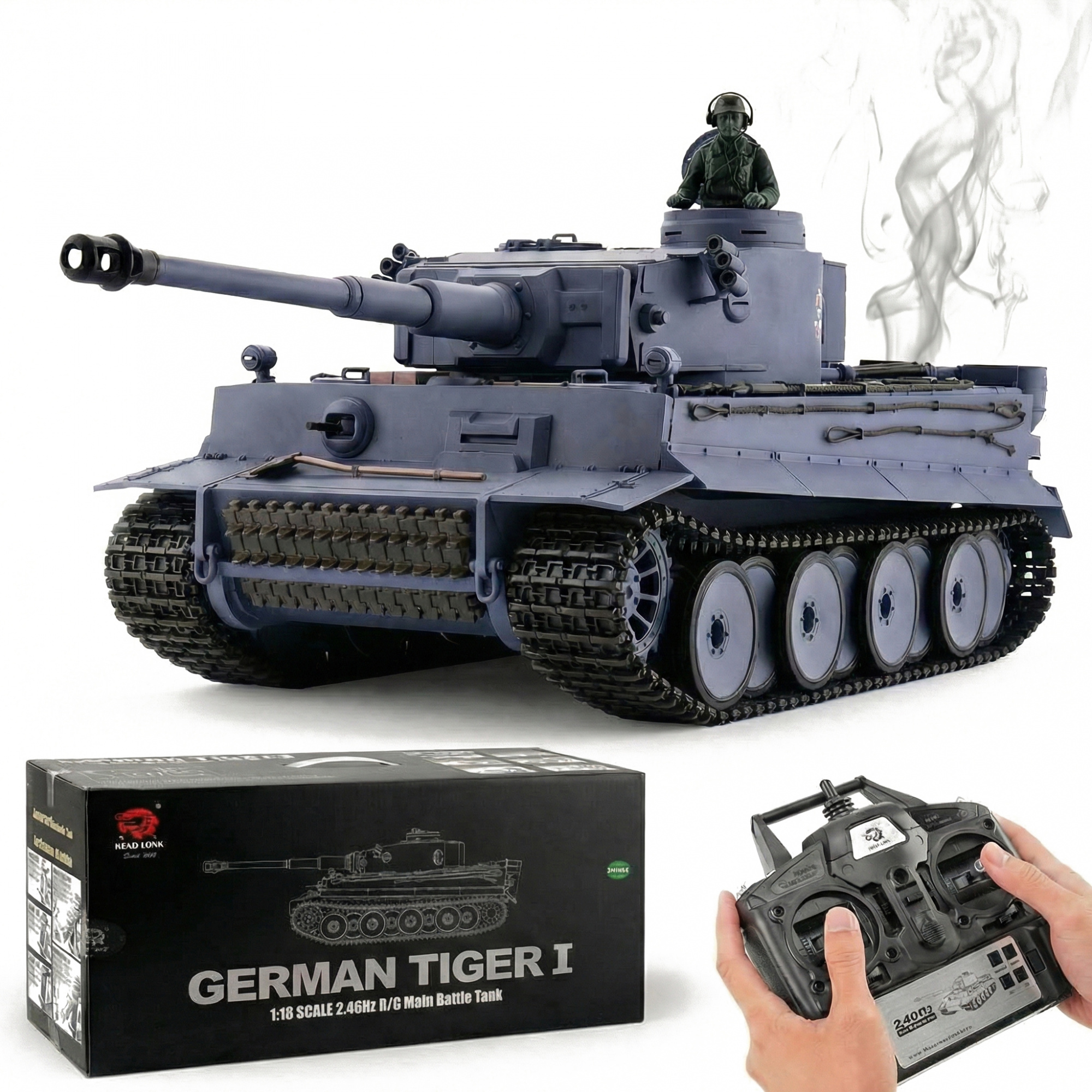 картинка Радиоуправляемый танк Heng Long German Tiger S version V7.0 масштаб 1:16 2.4G - 3818-1-Upg-V7 