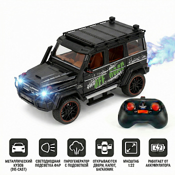 картинка Радиоуправляемая металлическая машина Mercedes G500 1:22 - HCL-3801-BLACK 