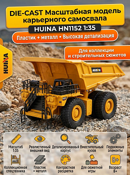 картинка Масштабная модель карьерный самосвал HuiNa масштаб 1:35 - HN1152 