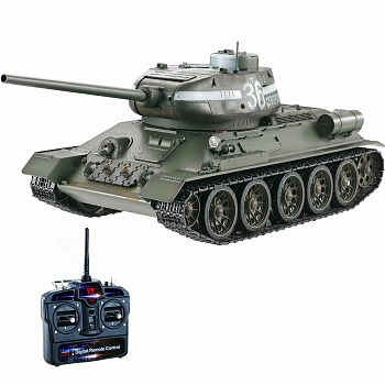 картинка Радиоуправляемый танк Taigen Т-34/85 СССР 1:16 (зеленый, звук, дым V3) - AS3909-B-GREEN 