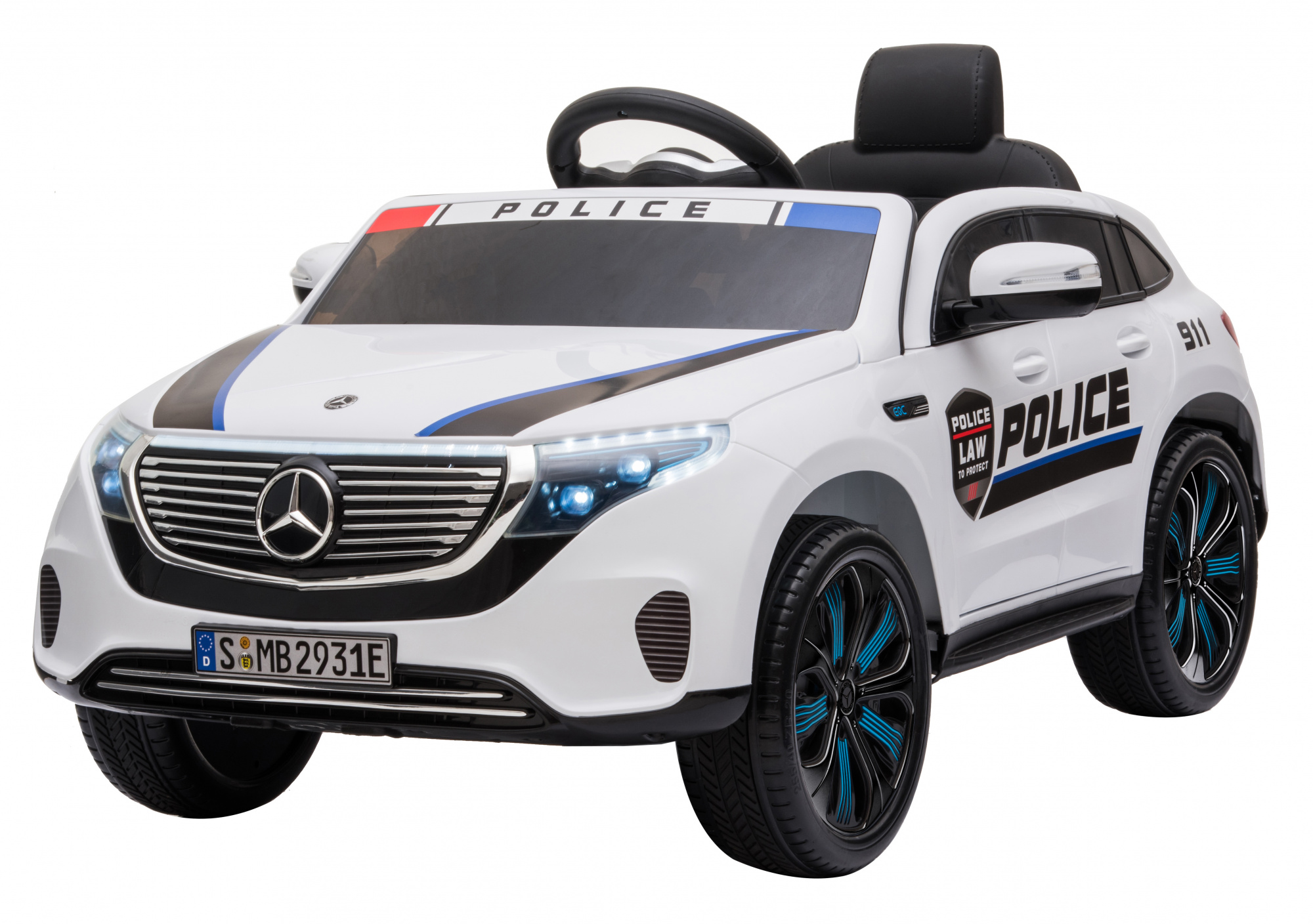 картинка Детский электромобиль Mercedes Benz Police EQC 400 4MATIC - HL378-WHITE 