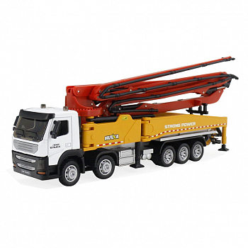 картинка Металлический грузовик бетононасос HuiNa Toys 1:50 - HN1709-RED 