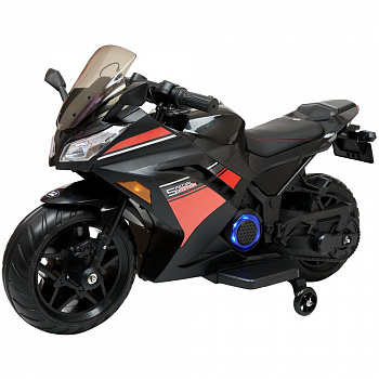 картинка Детский электромотоцикл Kawasaki Ninja (12V, EVA, спидометр, ручка газа) - DLS07-BLACK 