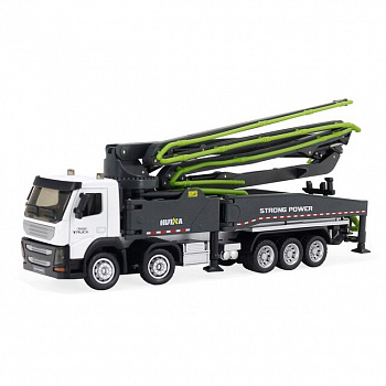 картинка Металлический грузовик бетононасос HuiNa Toys 1:50 - HN1709-GREEN 